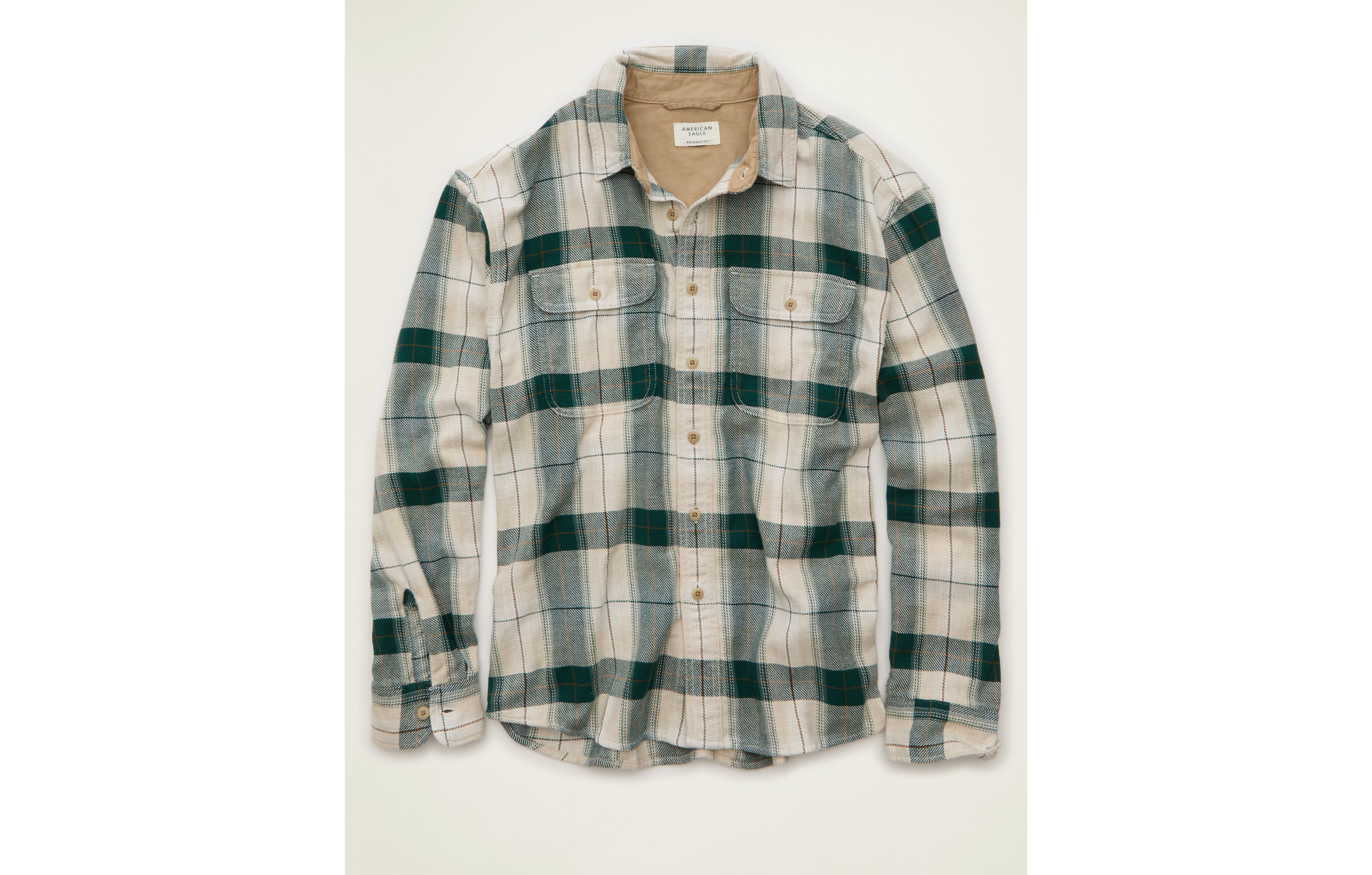 AE Relaxed Fit Textured Flannel Shirt