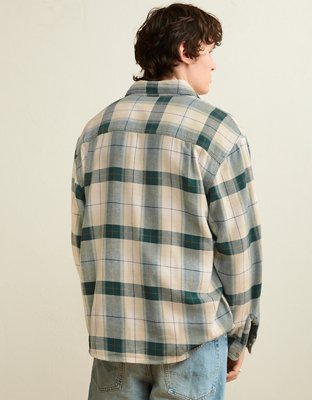 AE Relaxed Fit Textured Flannel Shirt