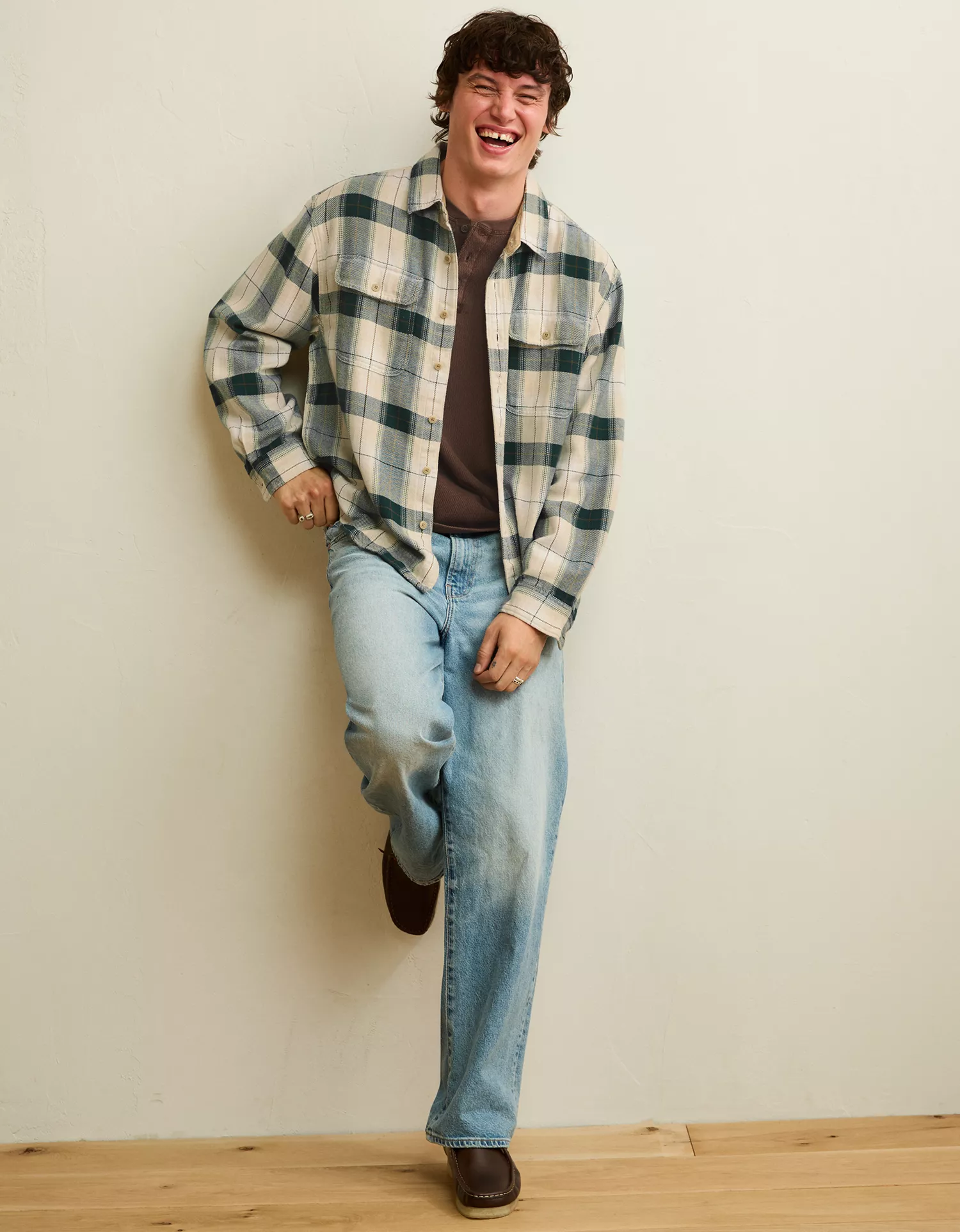 AE Relaxed Fit Textured Flannel Shirt - thumbnail 6