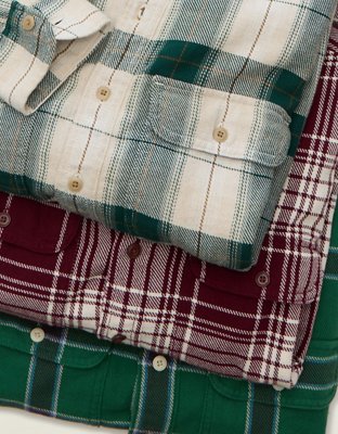 Chemise en flanelle texturée de coupe décontractée AE