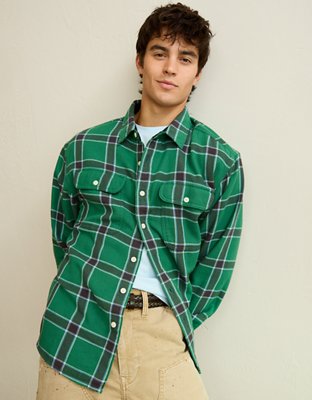 Chemise en flanelle texturée de coupe décontractée AE