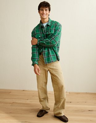 Chemise en flanelle texturée de coupe décontractée AE