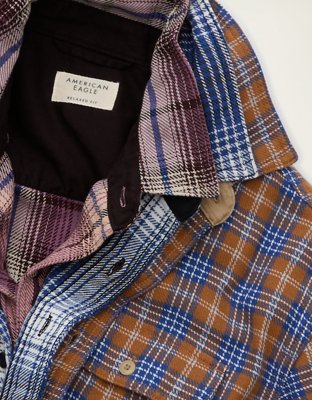 Chemise en flanelle texturée de coupe décontractée AE