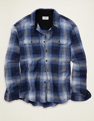 AE Relaxed Fit Textured Flannel Shirt