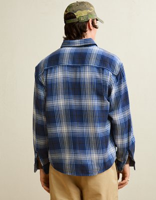 AE Relaxed Fit Textured Flannel Shirt