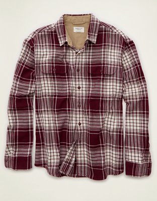 AE Relaxed Fit Textured Flannel Shirt