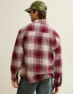 AE Relaxed Fit Textured Flannel Shirt