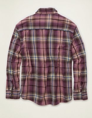 AE Relaxed Fit Textured Flannel Shirt