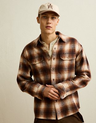 AE Relaxed Fit Heavyweight Flannel Shirt