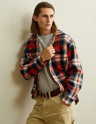 AE Relaxed Fit Heavyweight Flannel Shirt
