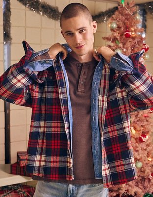 AE Relaxed Fit Heavyweight Flannel Shirt