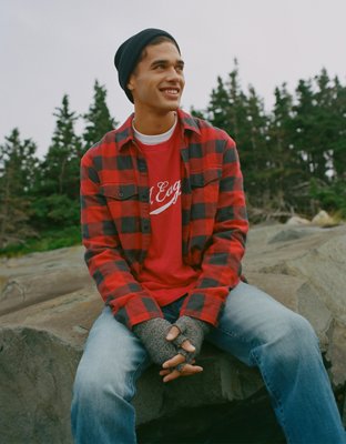 AE Super Soft Plaid Flannel Shirt