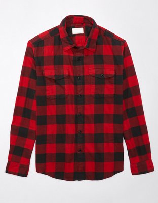 Offline Arie American Eagle XXL Shirt Jacket Green Plaid Flannel