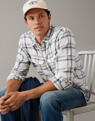 American eagle clearance flannel hoodie