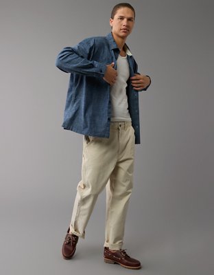 AE Stretch Chambray Long-Sleeve Button-Up Shirt