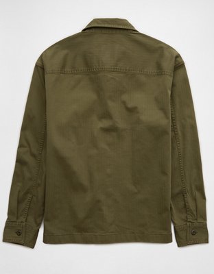 Мужские рубашки American Eagle AE Stretch Canvas Long-Sleeve Button-Up Shirt — фото 4
