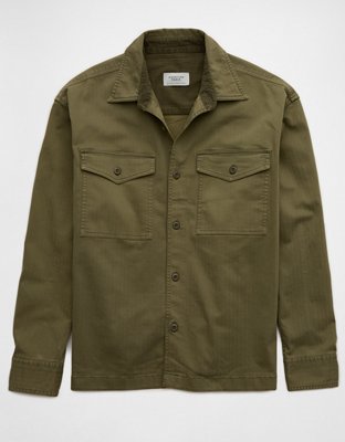 AE Stretch Canvas Long-Sleeve Button-Up Shirt