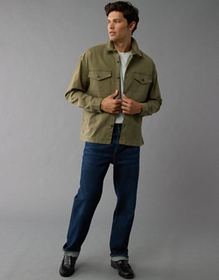 AE Stretch Canvas Long-Sleeve Button-Up Shirt