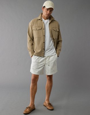 AE Stretch Canvas Long-Sleeve Button-Up Shirt