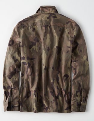 AE Long Sleeve Camo Military Shirt Jacket
