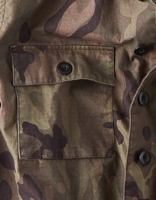 AE Long Sleeve Camo Military Shirt Jacket