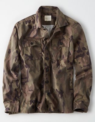 AE Long Sleeve Camo Military Shirt Jacket