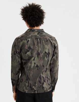 AE Long Sleeve Camo Military Shirt Jacket