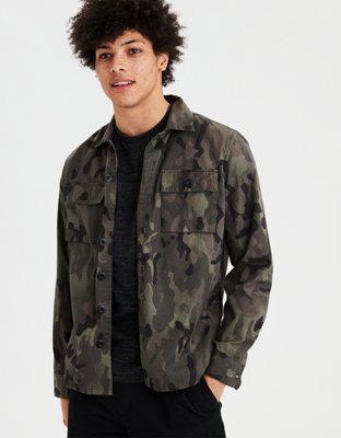 AE Long Sleeve Camo Military Shirt Jacket