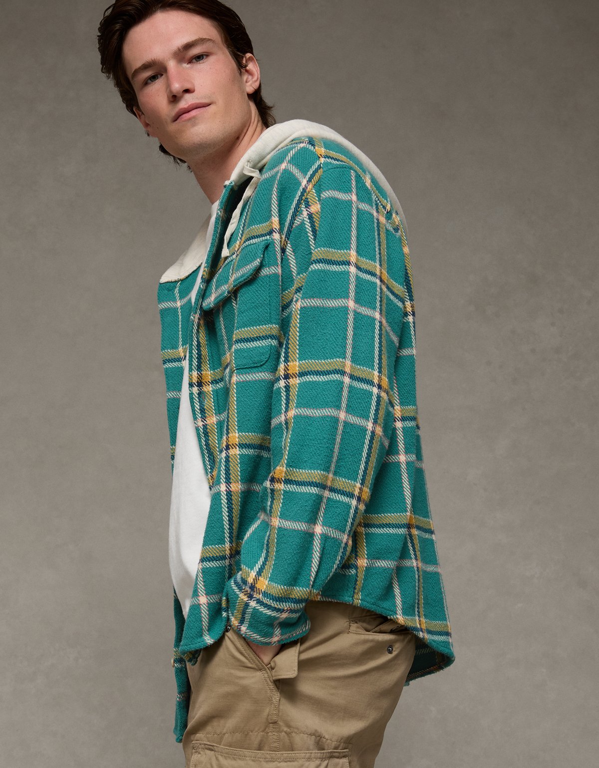 AE Hooded Flannel Shirt - image 5