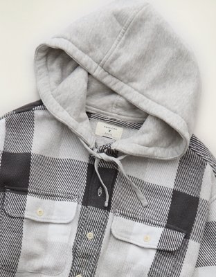 AE Relaxed Fit Hooded Flannel
