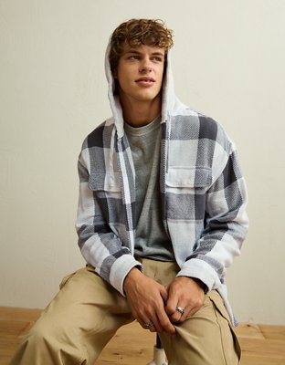 AE Relaxed Fit Hooded Flannel