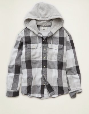 AE Relaxed Fit Hooded Flannel