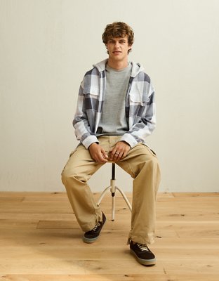 AE Relaxed Fit Hooded Flannel
