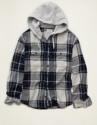 AE Relaxed Fit Hooded Flannel