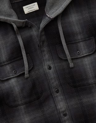 AE Relaxed Fit Hooded Flannel