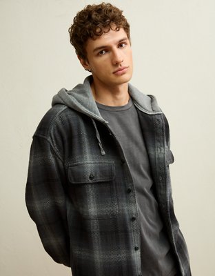 AE Relaxed Fit Hooded Flannel