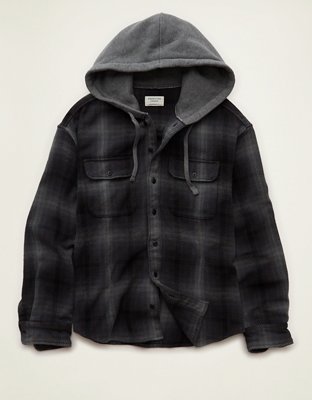 AE Relaxed Fit Hooded Flannel