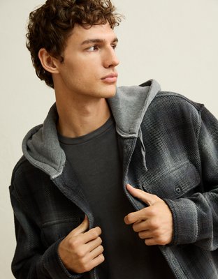AE Relaxed Fit Hooded Flannel