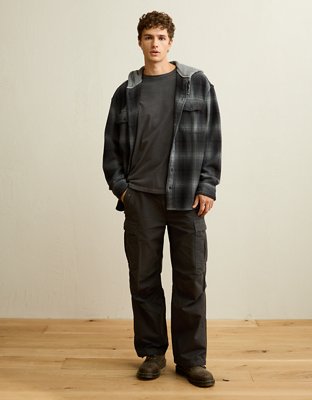 AE Relaxed Fit Hooded Flannel