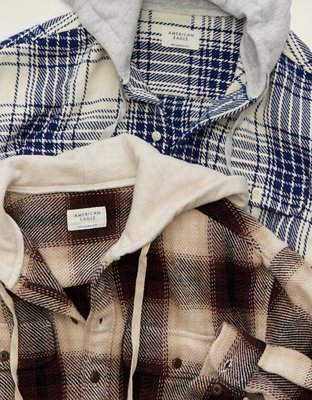AE Relaxed Fit Hooded Flannel