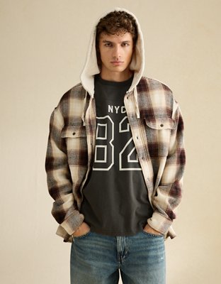 AE Relaxed Fit Hooded Flannel