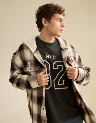 AE Relaxed Fit Hooded Flannel
