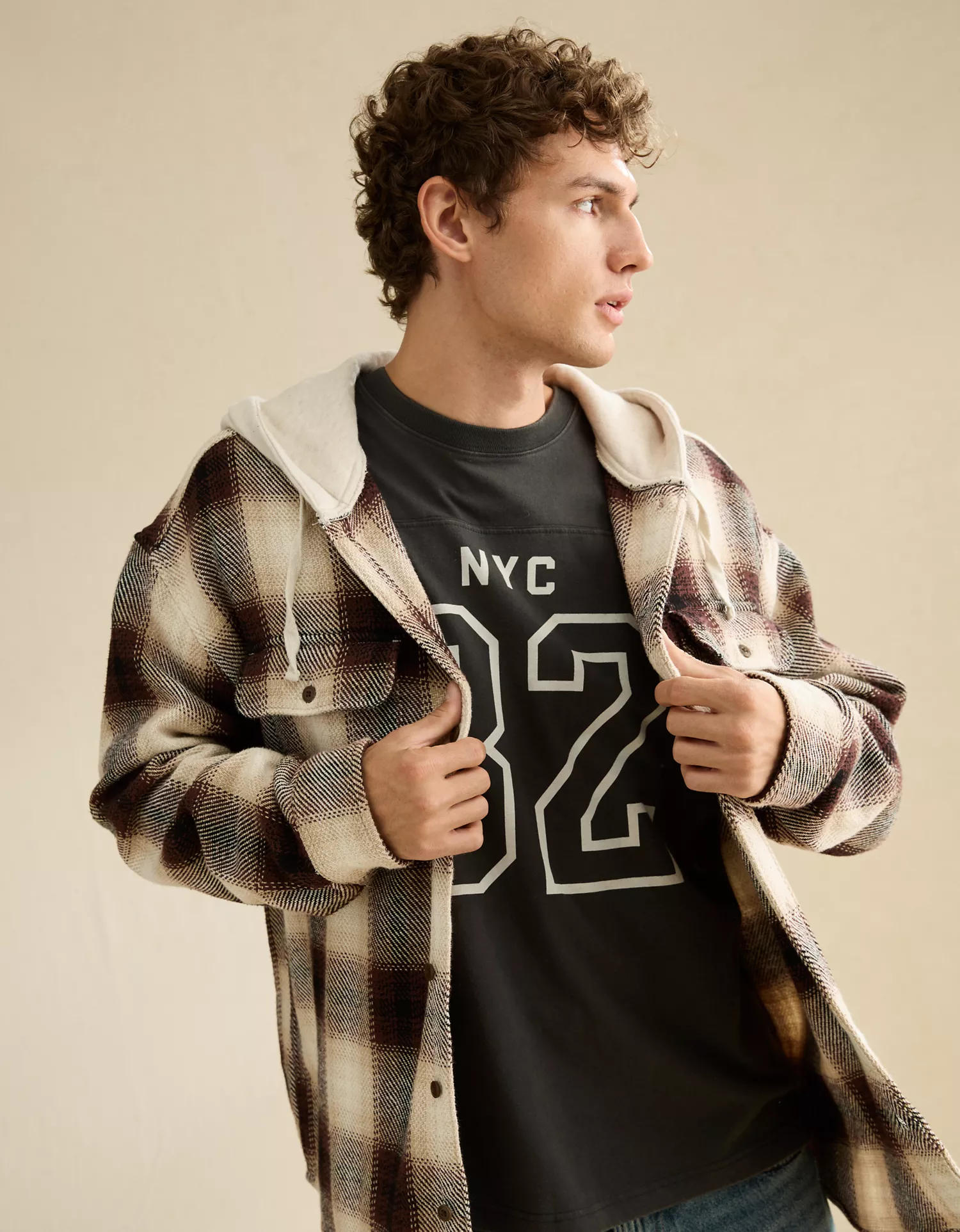 AE Relaxed Fit Hooded Flannel - thumbnail 5