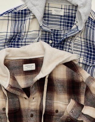 AE Flannel con Capucha de Fit Relajado