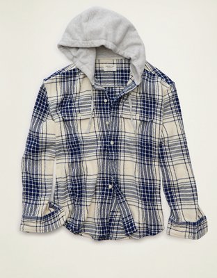 AE Relaxed Fit Hooded Flannel