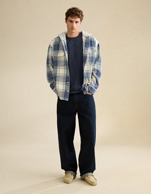 AE Flannel con Capucha de Fit Relajado