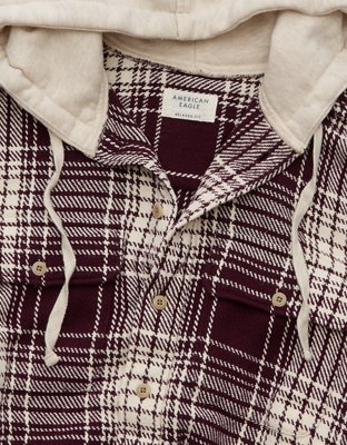 Chandail à capuchon en flanelle de coupe décontractée AE