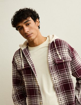 AE Relaxed Fit Hooded Flannel
