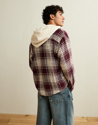 AE Relaxed Fit Hooded Flannel