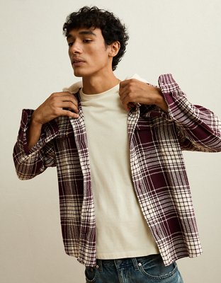 AE Relaxed Fit Hooded Flannel